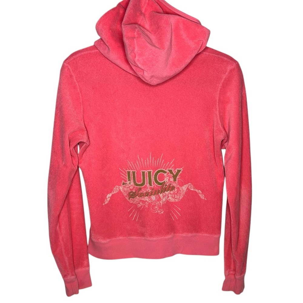Juicy Couture Y2K USA Made Pink Terrycloth Zip Hoodie Socialite Medium